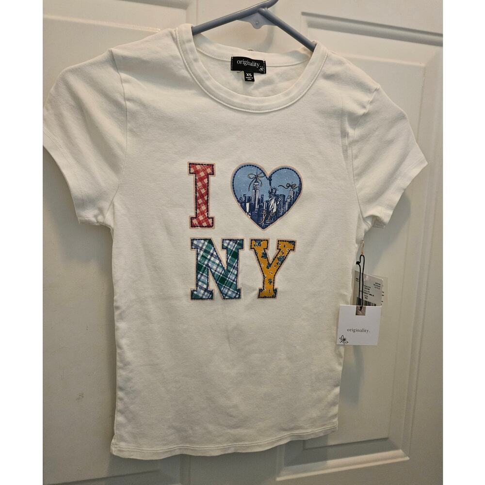 I Love NY Women's XS 100% Cotton Tee Originality Coconut Milk New with tags
